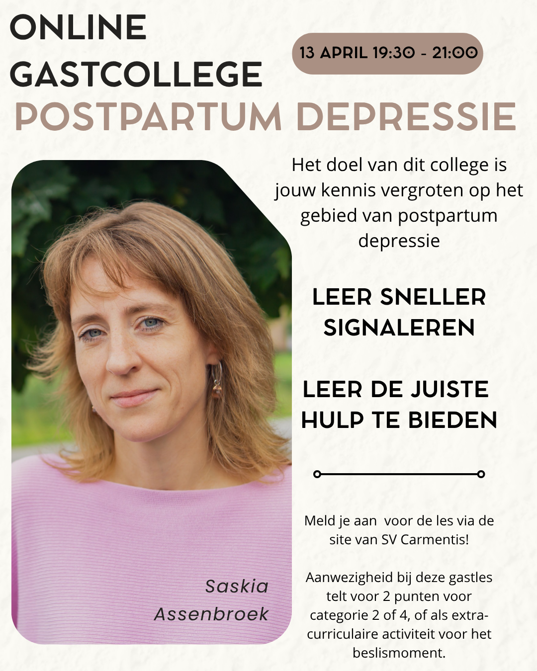 GASTCOLLEGE POSTPARTUM DEPRESSIE